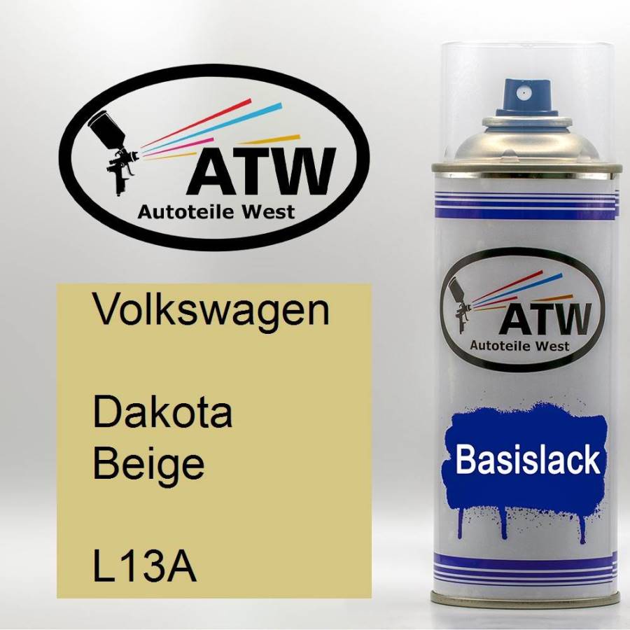 Volkswagen, Dakota Beige, L13A: 400ml Sprühdose, von ATW Autoteile West.